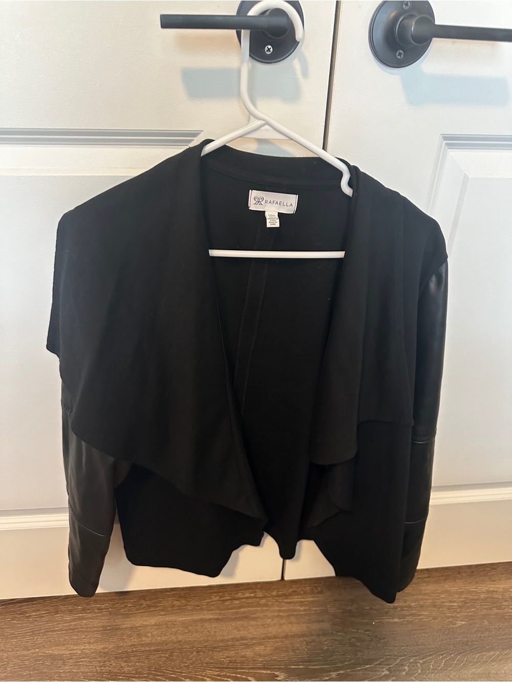 Rafaella Black Draped Waterfall Jacket